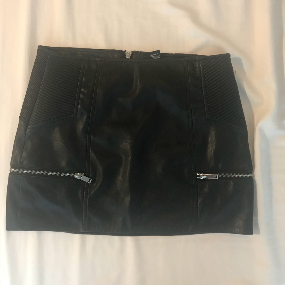 Faux leather skirt